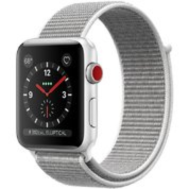 Apple Watch 38mm Series 3 GPS + Cell. Silver Alu. Case w. Seashell Sport Loop (MQJR2)