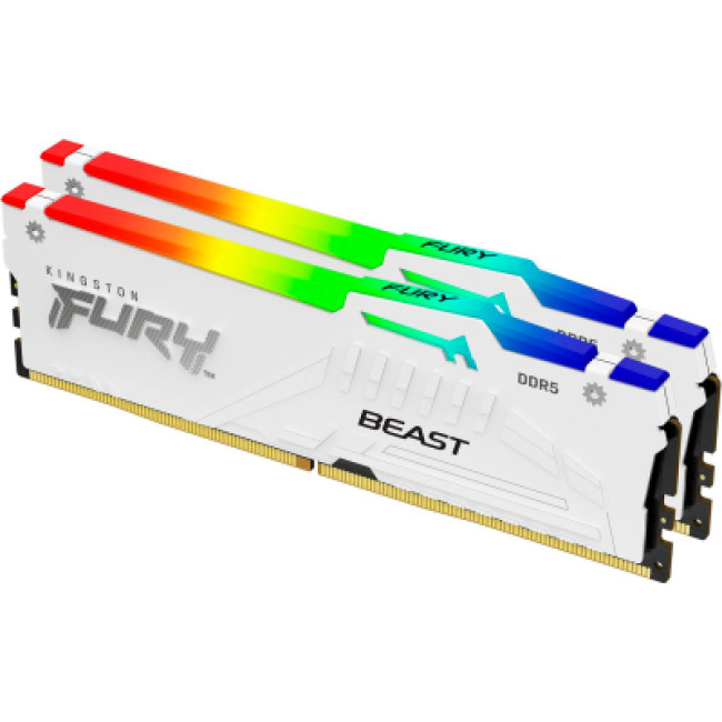 Модуль памяти Kingston FURY 64 GB (2x32GB) DDR5 6000 MHz Beast RGB EXPO White (KF560C36BWEAK2-64)