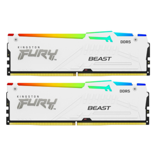 Модуль памяти Kingston FURY 64 GB (2x32GB) DDR5 6000 MHz Beast RGB EXPO White (KF560C36BWEAK2-64)