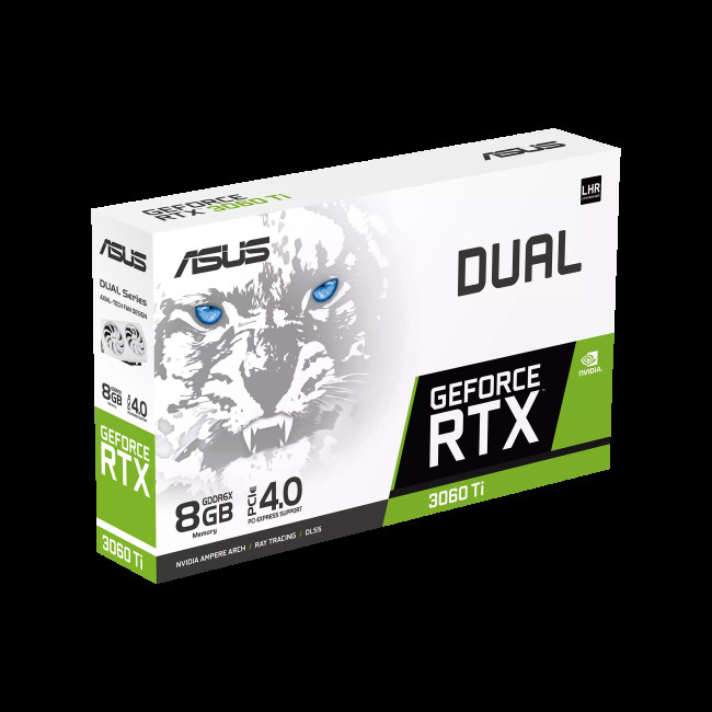 Видеокарт Asus GeForce RTX 3060 Ti Dual 8192MB (DUAL-RTX3060TI-8GD6X-WHITE)