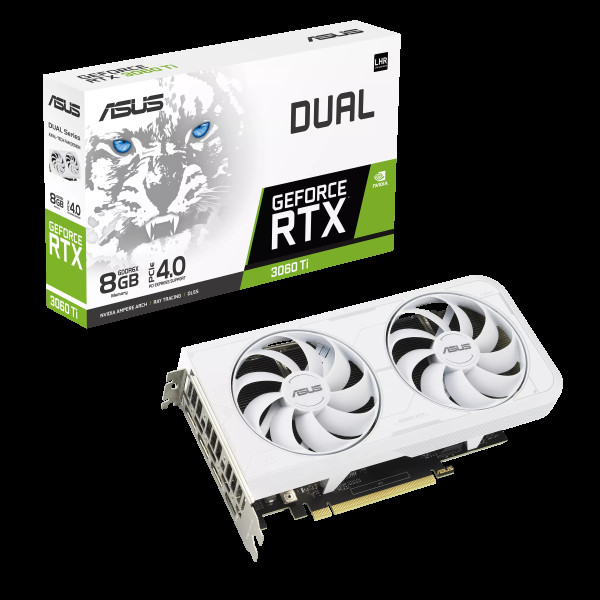 Видеокарт Asus GeForce RTX 3060 Ti Dual 8192MB (DUAL-RTX3060TI-8GD6X-WHITE)