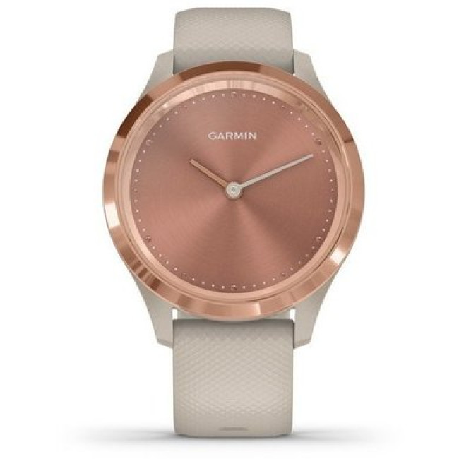 Garmin Vivomove 3s Rose Gold Stainless Steel Bezel w. Light Sand and Silicone B. (010-02238-02)