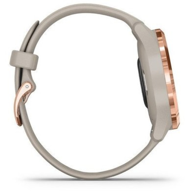 Garmin Vivomove 3s Rose Gold Stainless Steel Bezel w. Light Sand and Silicone B. (010-02238-02)