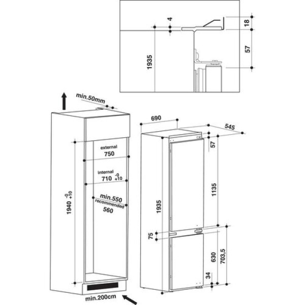 Встроенный холодильник Whirlpool SP40 801 EU