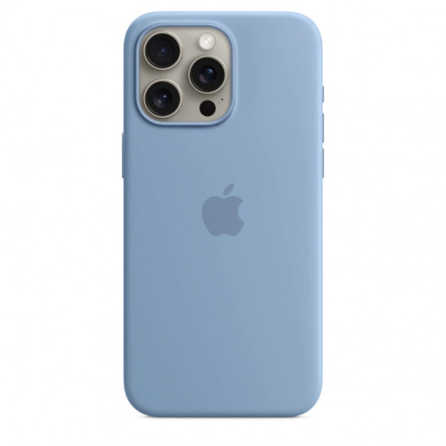 Apple iPhone 15 Pro Max Silicone Case with MagSafe - Winter Blue (MT1Y3)