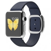 Apple 38mm Stainless Steel Case with Midnight Blue Modern Buckle (MJ332)