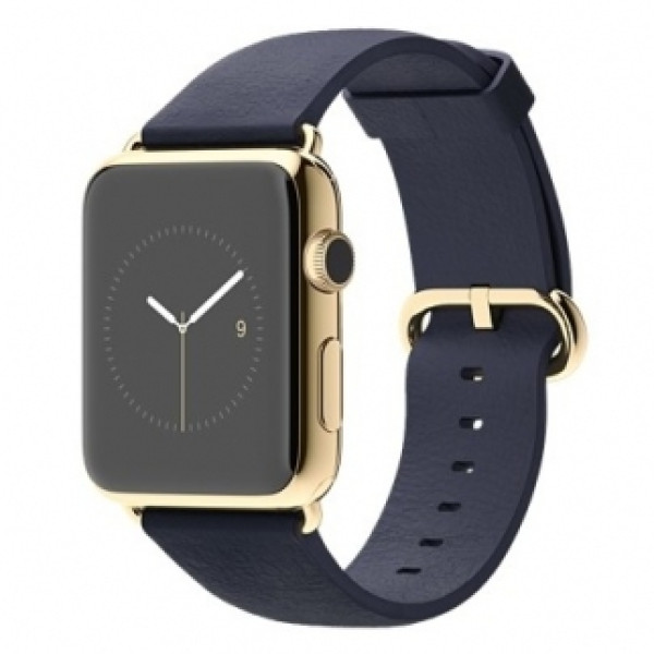 Apple 42mm 18-Karat Yellow Gold Case with Midnight Blue Classic Buckle (MJVT2)