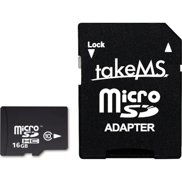 TakeMS 16 GB microSDHC Class 10 + SD адаптер (93311)