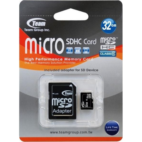 TEAM 32 GB microSDHC Class 6 + SD Adapter