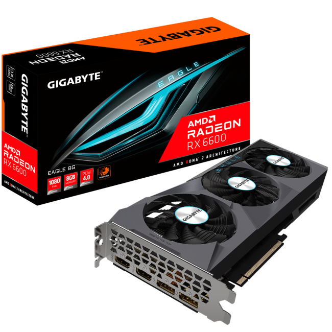 Видеокарта GIGABYTE Radeon RX 6600 8Gb EAGLE (GV-R66EAGLE-8GD)