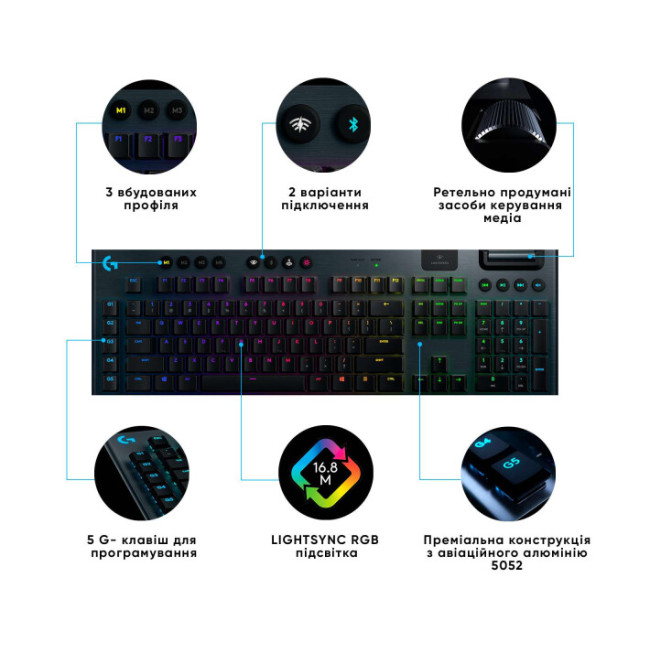 Клавиатура Logitech G915 Tactile Black (920-008910)