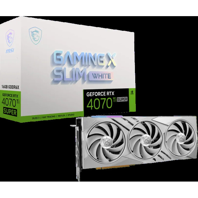 Видеокарта MSI GeForce RTX 4070 Ti SUPER GAMING X SLIM WHITE 16384MB (RTX 4070 Ti SUPER 16G GAMING X SLIM WHITE)