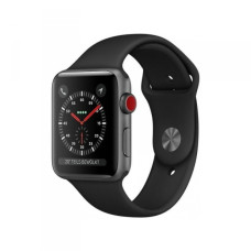 Apple Watch 38mm Series 3 GPS + Cell. Sp Gr Alu. Case w. Black Sport B. (MQKG2)