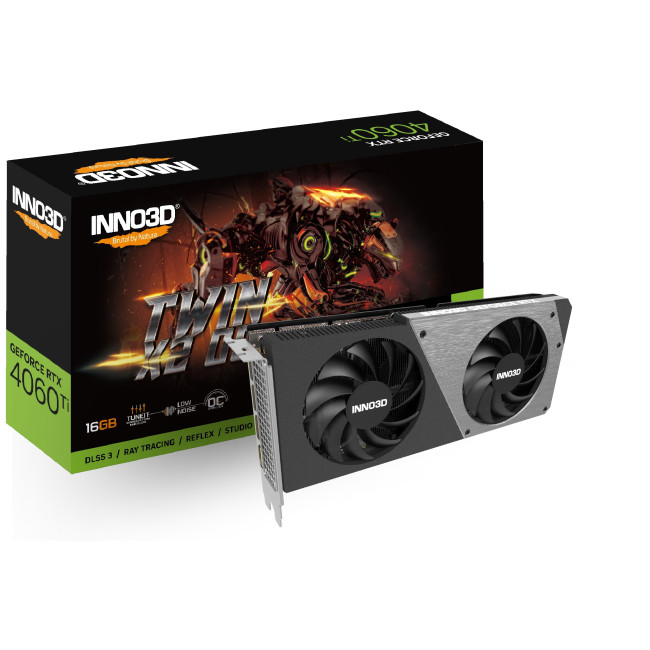 Видеокарта Inno3D GeForce RTX 4060 Ti 16GB TWIN X2 OC (N406T2-16D6X-178055N)