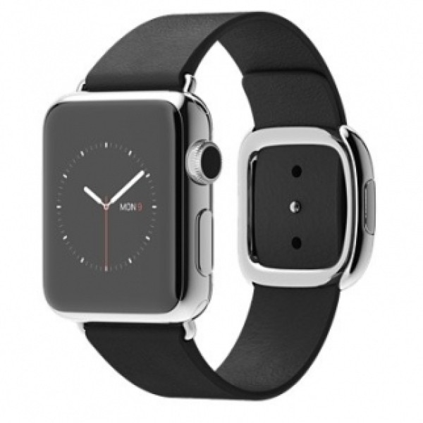 Apple 38mm Stainless Steel Case with Black Modern Buckle (MJYL2)