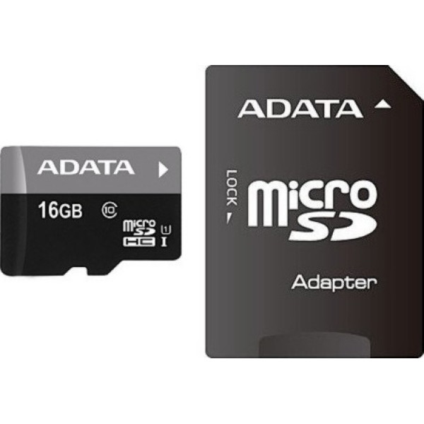 A-Data 16 GB microSDHC class 10 UHS-I + SD adapter AUSDH16GUICL10-RA1