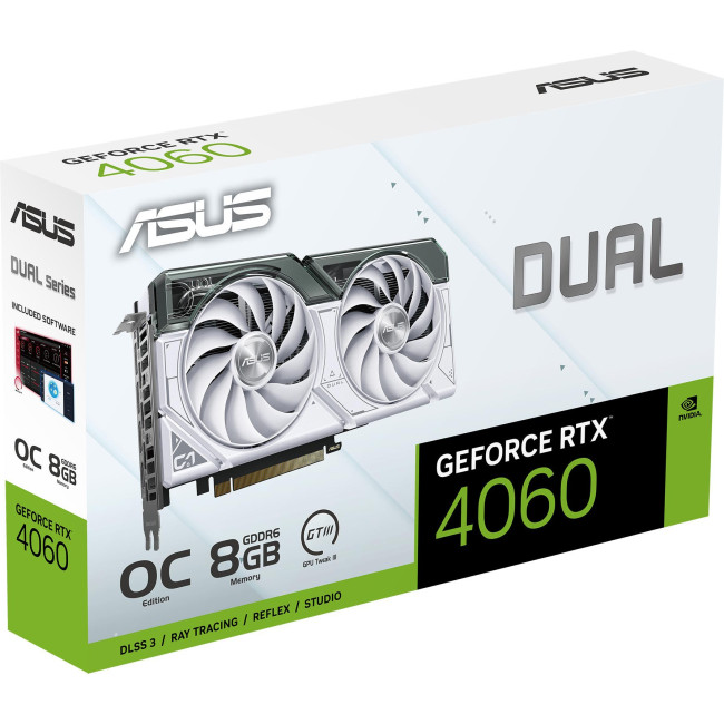 Видеокарта Asus GeForce RTX4060 8Gb DUAL OC WHITE (DUAL-RTX4060-O8G-WHITE)