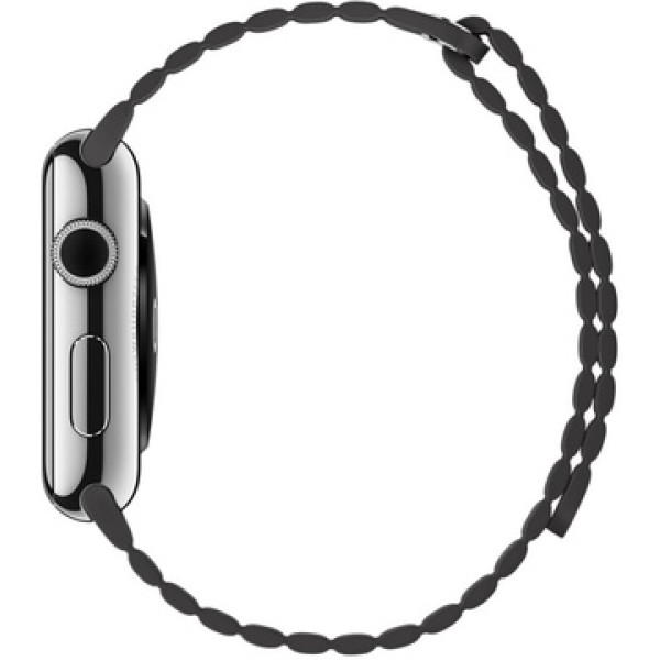Умные часы Apple Watch 42mm Stainless Steel Case with Storm Gray Leather Loop Large (MMFY2)