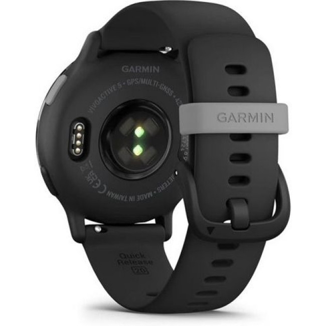 Garmin vivoactive 5 Slate Aluminum Bezel with Black Case and Silicone Band (010-02862-10)