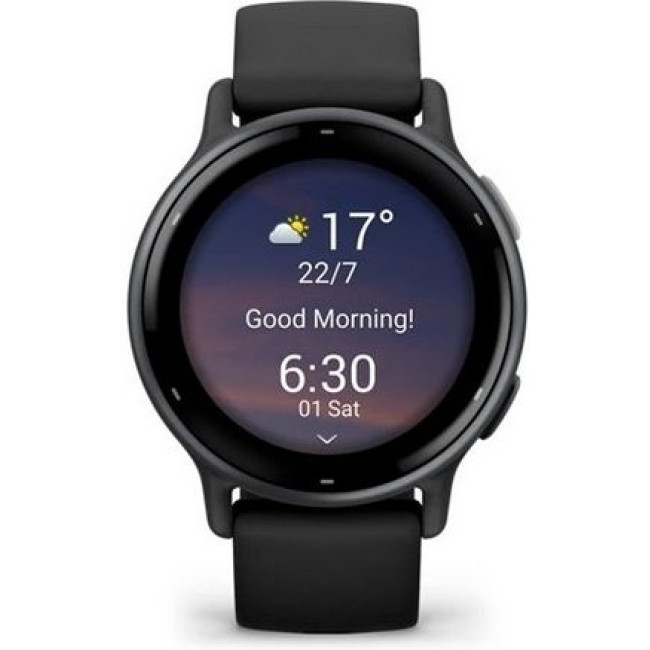 Garmin vivoactive 5 Slate Aluminum Bezel with Black Case and Silicone Band (010-02862-10)