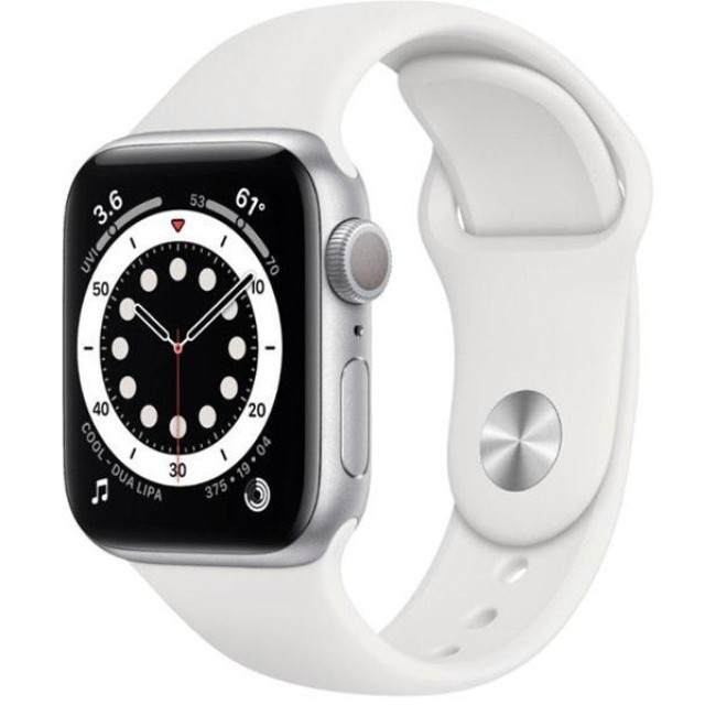 Apple Watch Series 6 GPS 40mm Silver Aluminum Case w. White Sport B. (MG283)