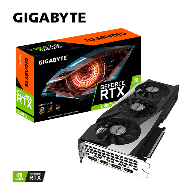 Видеокарта GIGABYTE GeForce RTX3060Ti 8Gb GAMING OC 2.0 LHR (GV-N306TGAMING OC-8GD 2.0)