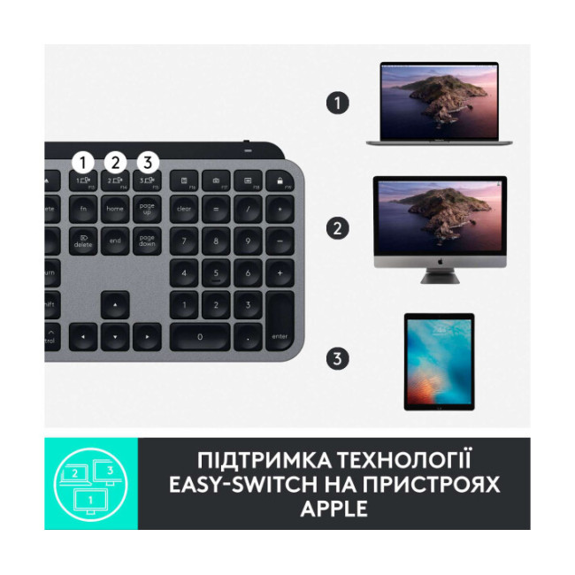 Клавиатура Logitech MX Keys for Mac Space Gray (920-009558)