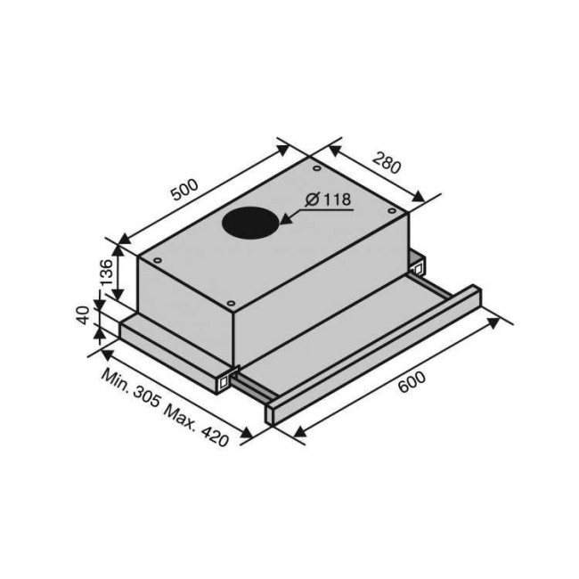 Ventolux GARDA 60 BK (700) SLIM