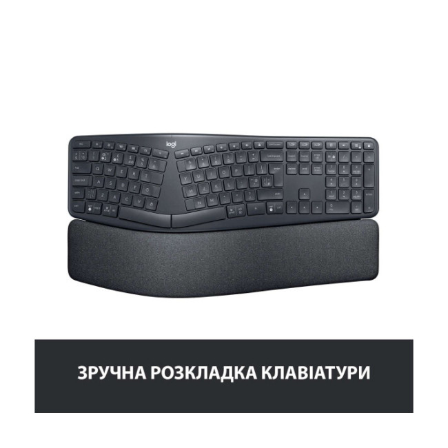 Клавиатура Logitech ERGO K860 Bluetooth/Wireless UA Black (920-010108, 920-010352)