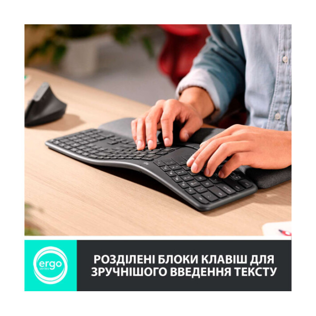 Клавиатура Logitech ERGO K860 Bluetooth/Wireless UA Black (920-010108, 920-010352)