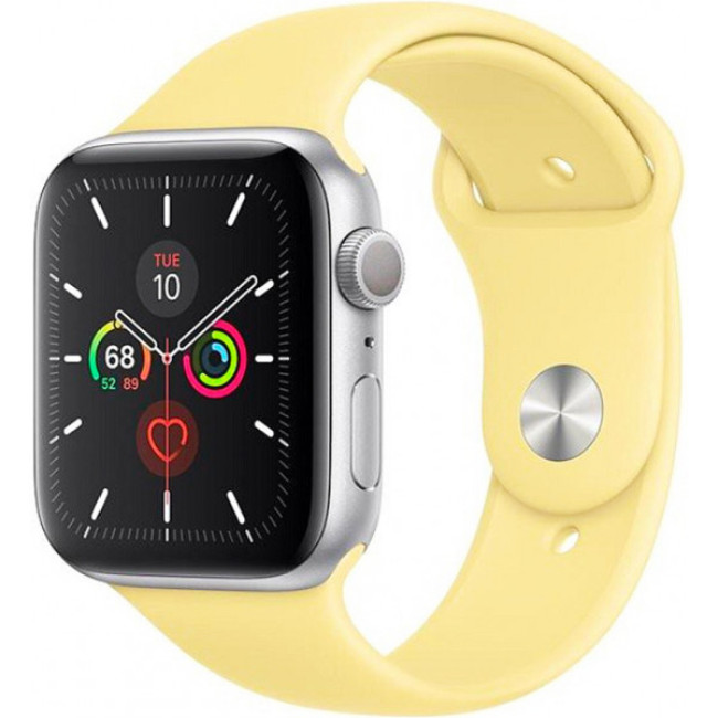 Apple Watch Series 5 GPS 44mm Silver Aluminum Case with Lemon Cream (MWT32)