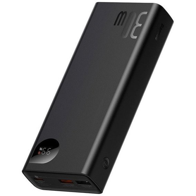 Портативное зарядное устройство Baseus Adaman Metal Digital Display 20000 mAh 30W black (PPAD030001)