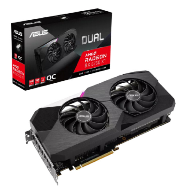 Відеокарта ASUS Radeon RX 6750 XT 12Gb DUAL OC (DUAL-RX6750XT-O12G)