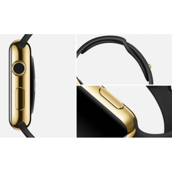 Умные часы Apple Watch Edition 38mm 18-Karat Yellow Gold Case with Black Sport Band (MKL52)