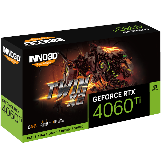 Видеокарта Inno3D GeForce RTX 4060 Ti Twin X2 8GB GDDR6 (N406T2-08D6-171153N)