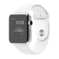 Apple 42mm Stainless Steel Case with White Sport Band (MJ3V2)