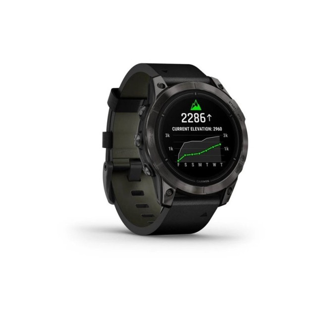 Garmin Epix Pro Gen 2 Sapphire 47mm Carbon G. DLC Tit. with B. Leather Band (010-02803-30)