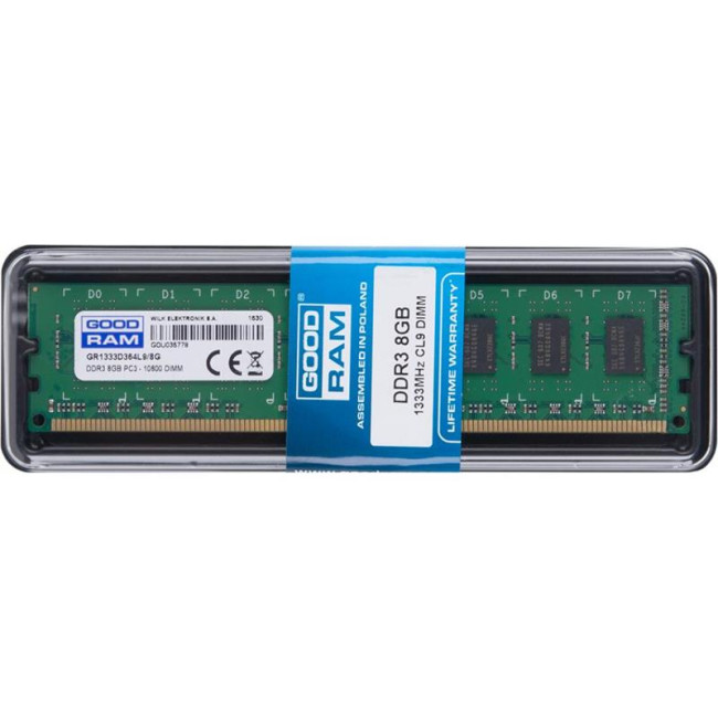 Модуль памяти GOODRAM 8 GB DDR3 1333 MHz (GR1333D364L9/8G)