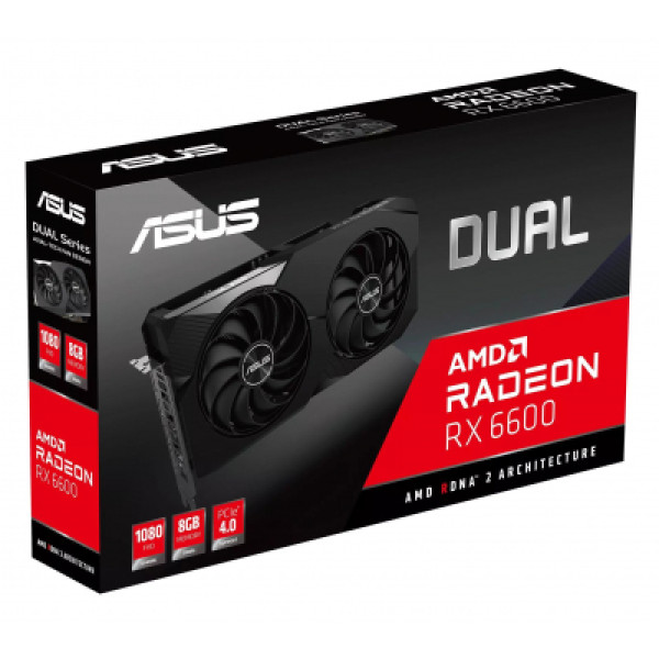 Видеокарта ASUS Radeon RX 6600 8Gb DUAL (DUAL-RX6600-8G)