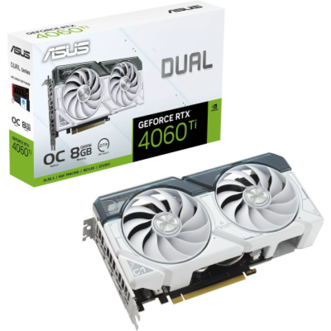 Видеокарта Asus GeForce RTX4060Ti 8Gb DUAL OC WHITE (DUAL-RTX4060TI-O8G-WHITE)