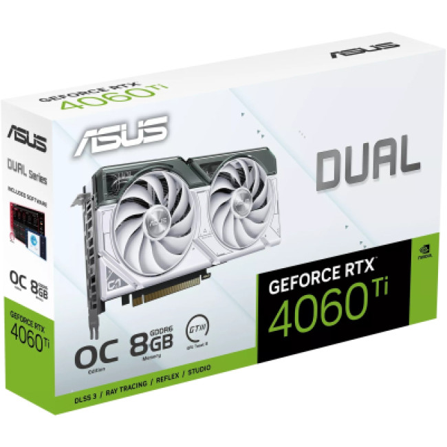 Видеокарта Asus GeForce RTX4060Ti 8Gb DUAL OC WHITE (DUAL-RTX4060TI-O8G-WHITE)