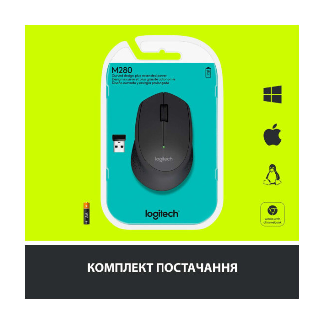 Logitech M280 Wireless Mouse Black (910-004291, 910-004287)