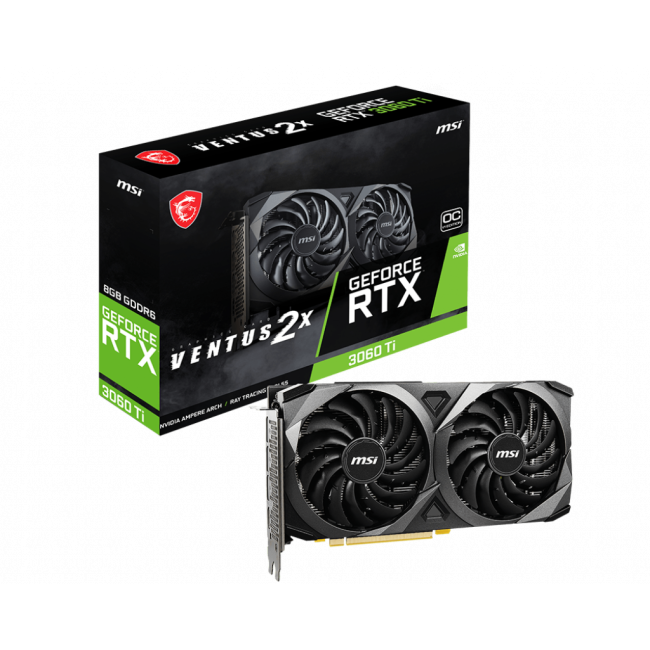 Видеокарта MSI GeForce RTX3060Ti 8Gb VENTUS 2X OCV1 LHR (RTX 3060 Ti VENTUS 2X 8G OCV1 LHR)