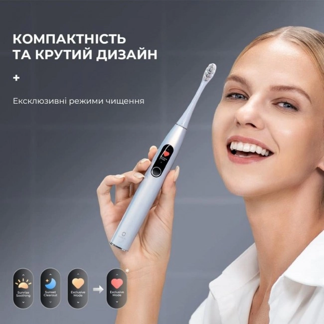 Oclean X Pro Digital Set Electric Toothbrush Glamour Silver (6970810552584)