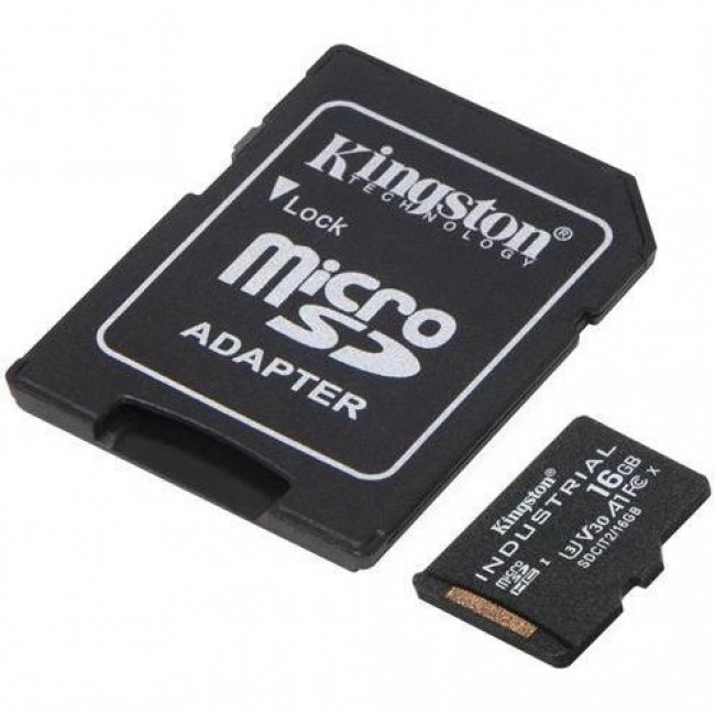 Kingston 16 GB microSDHC UHS-I (U3) V30 A1 Industrial + SD Adapter (SDCIT2/16GB)