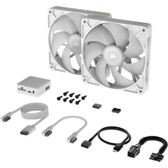 Corsair iCUE LINK RX140 RGB 140mm PWM Fan Twin Starter Kit White (CO-9051024-WW)