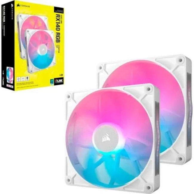 Corsair iCUE LINK RX140 RGB 140mm PWM Fan Twin Starter Kit White (CO-9051024-WW)