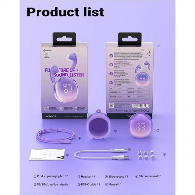 Acefast T9 Crystal Grape Purple (6974316282563)