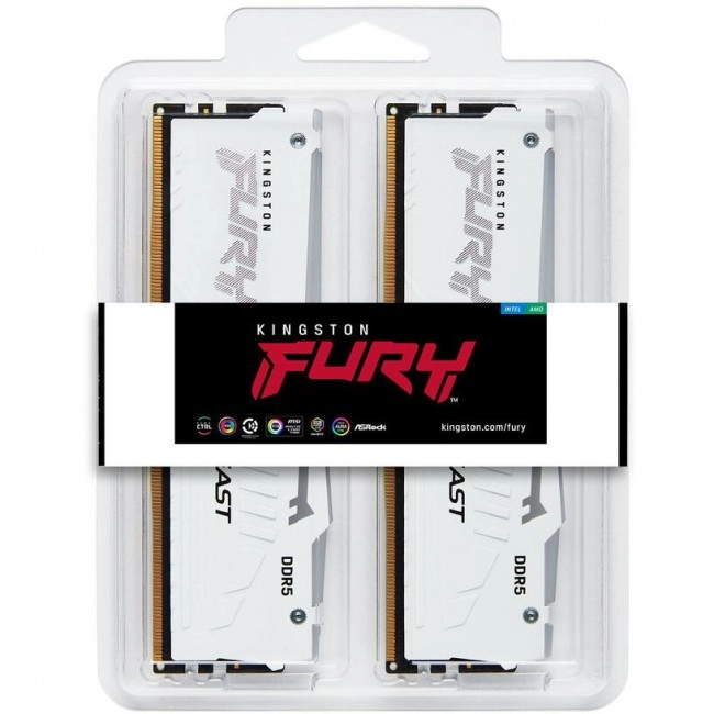 Kingston FURY 32 GB (2x16GB) DDR5 6800 MHz Beast RGB White (KF568C34BWAK2-32)