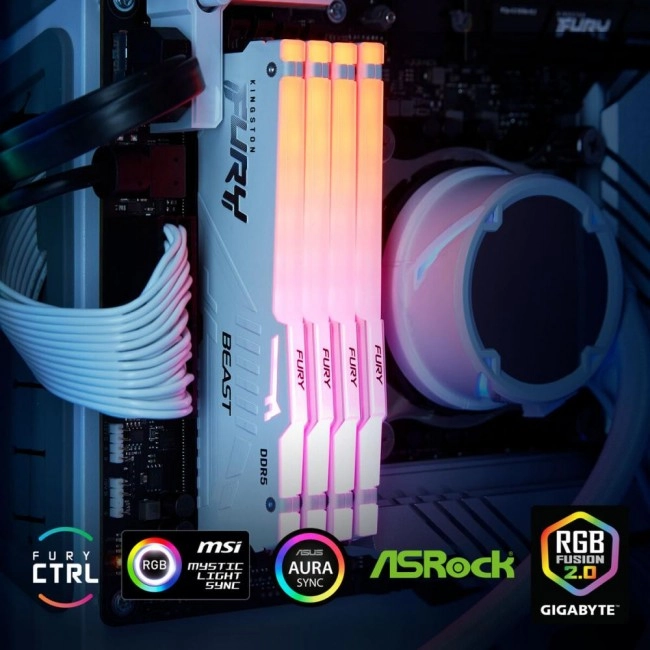 Kingston FURY 32 GB (2x16GB) DDR5 6800 MHz Beast RGB White (KF568C34BWAK2-32)